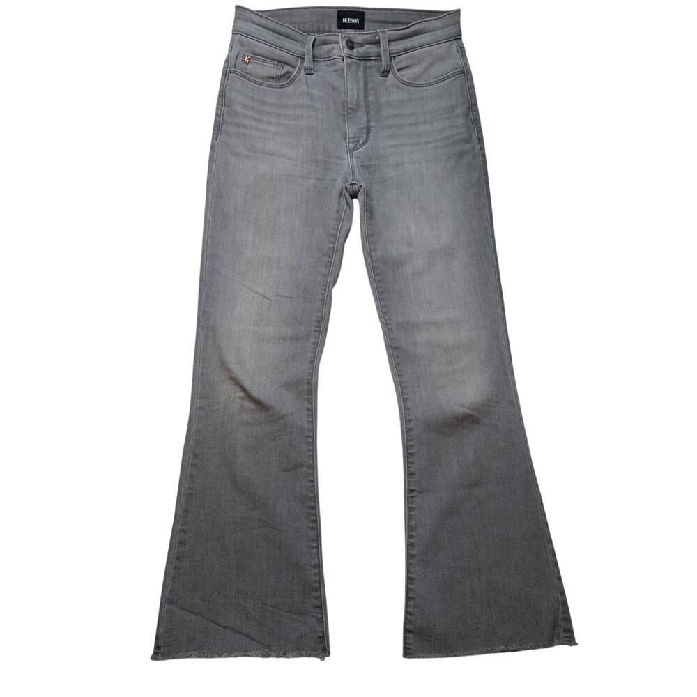 HUDSON Blair Bootcut Flare Jeans Gray Raw Hem Ankle Women's 25
